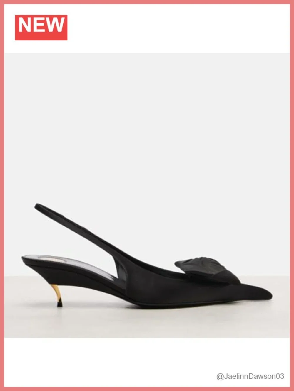 Slingback Heels Floral Appliqués Pointed Toe Satin Kitten Heels Evening Party